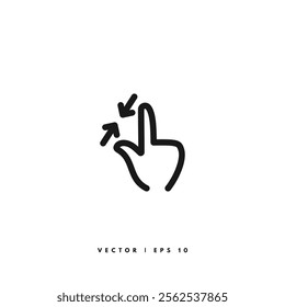 Zoom Gesture Icon. Editable Stroke