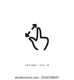 Zoom Gesture Icon. Editable Stroke