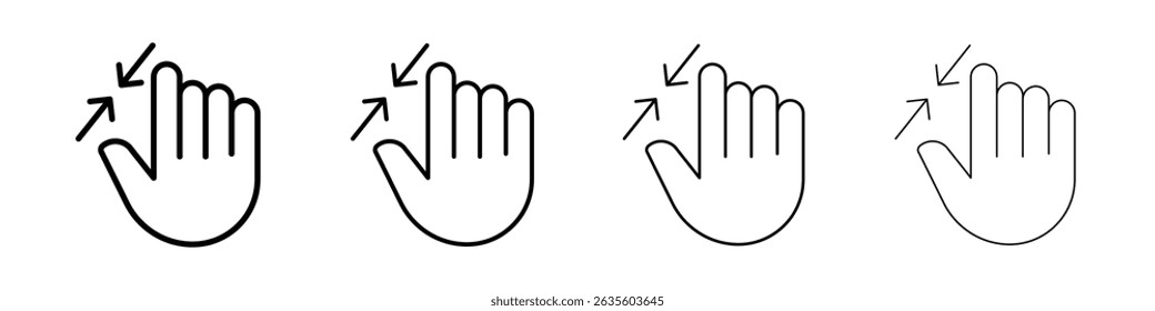 Zoom Gesture icon Flat illustration sign