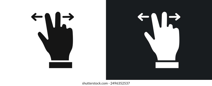 Zoom Gesture icon linear graphics set vector in black