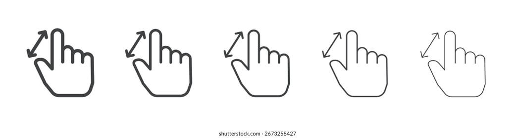 ícone de gesto de zoom símbolo simples de coleção de ilustrações