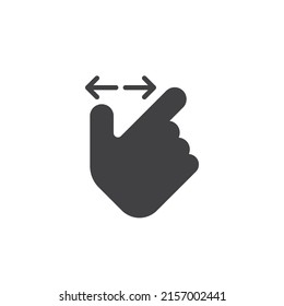 Zoom in gesture vector icon. filled flat sign for mobile concept and web design. Two finger zoom glyph icon. Symbol, logo illustration. Vector graphics