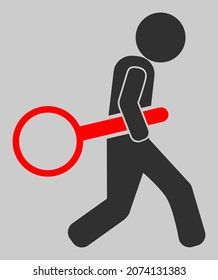Zoom glass robber vector icon. An isolated flat icon illustration of zoom glass robber with nobody.