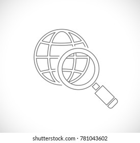 zoom con icono de contorno de globo
