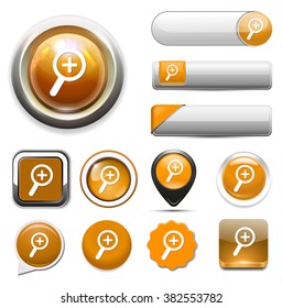 zoom in glossy icon