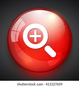 zoom in glossy icon