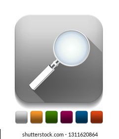 zoom glossy icon With long shadow over app button