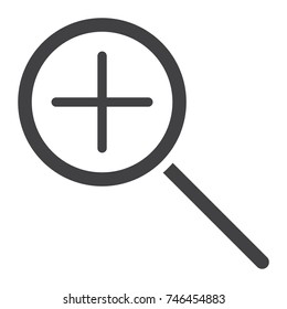 Zoom In glyph icon, web and mobile, magnifying sign vector graphics, a solid pattern on a white background, eps 10.