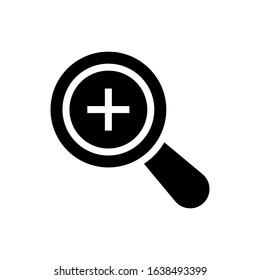 zoom in glyph vector icon - ui icon vector