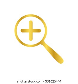 Zoom in -  gold vector icon