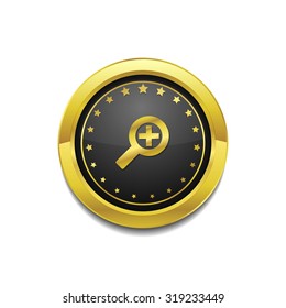 Zoom In Golden Vector Icon Button