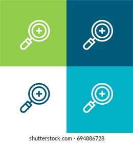 Zoom in green and blue material color minimal icon or logo design