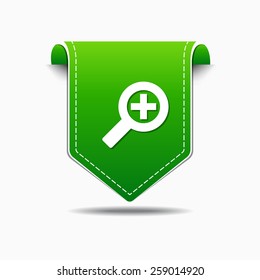 Zoom In Green Vector Icon Design