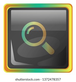 Ilustración del icono del vector gris de zoom con detalles coloridos sobre fondo blanco