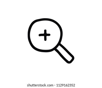zoom in hand drawn icon , designed for web and app