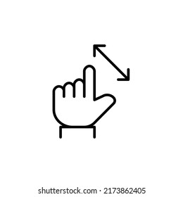 zoom in hand gesture editable stroke icon, Smart stroke icon