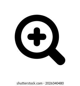 zoom in icon black color vector design