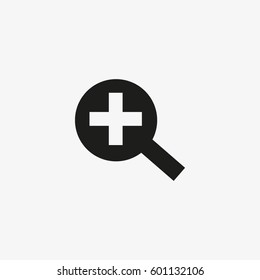 zoom in icon in black on white background