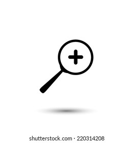 Zoom icon - black vector illustration 