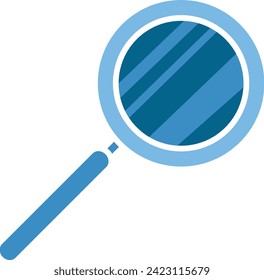 Zoom icon with blue color. Magnifying glass symbol isolated stock vector. Google magnifier free icon. Vector search icon. Browse isolated stock.Pointing magnifying glass.