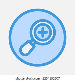 Zoom in icon in blue style about camera, use for website mobile app presentation
