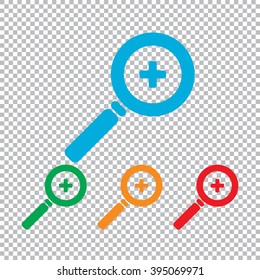 Zoom In icon. Color set with transparent grid