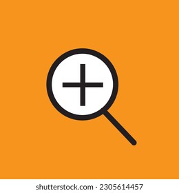 The zoom icon design features a magnifying glass with a plus sign indicating the action of enlarging or zooming in on content.