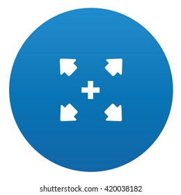 Zoom in icon design on blue background,vector
