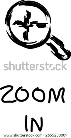 zoom in icon in doodle style