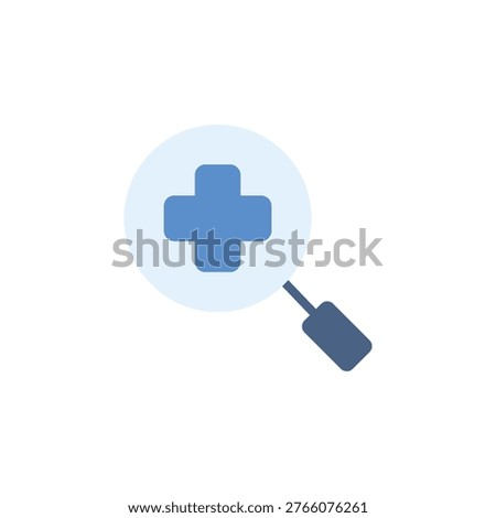 Zoom in icon for enlarging view scale in application. Magnifying glass with plus symbol for document reader or editor.