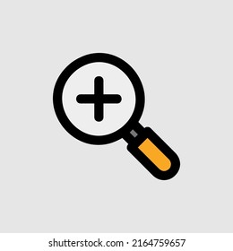 Zoom in icon in filled line style about essentials, use for website mobile app presentation