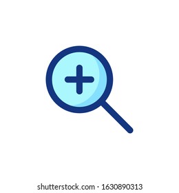 zoom in icon flat outline glyph interface 