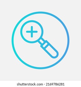 Icono de ampliación en el estilo de degradado sobre la interfaz de usuario, uso para la presentación de aplicaciones móviles del sitio web