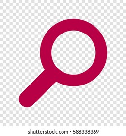 Zoom icon illustration. Vector. Bordo icon on transparent background.