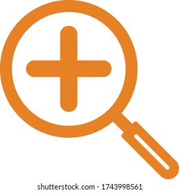 Icono de zoom, In, plus, gráficos vectoriales