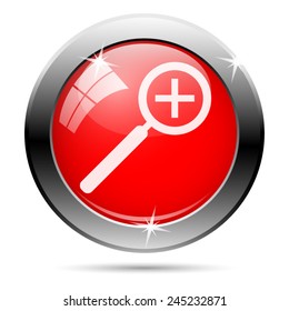 Zoom in icon. Internet button on white background. 