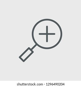 Zoom in icon isolated on background. Magnifying glass symbol modern, simple, vector, icon for website design, mobile app, ui. Vector Illustration
