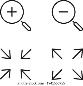 zoom in icon isolated on white background from web essentials collection. zoom in and zoom out icon thin line outline linear zoom in symbol for logo, web, app, UI.