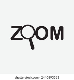 Zoom icon with letters. Magnifying glass are separate object. Vector illustration. Eps file 188.