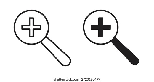 Icono de zoom en el diseño de línea. Sencillo Vector de iconos