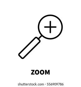 Zoom icon or logo in modern line style. High quality black outline pictogram for web site design and mobile apps. Vector illustration on a white background.
