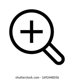 icono de zoom sobre fondo blanco. Pasos 10