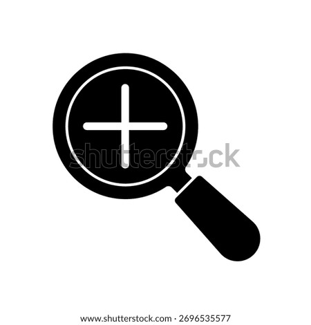 Zoom In icon outline editable stroke line drawing eps