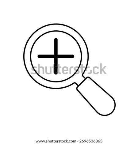 Zoom In icon outline editable stroke line drawing eps