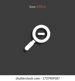 Icono de zoom. Reducir el amplificador. Ilustración del vector EPS 10.