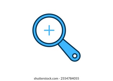 Zoom In icon. icon related to Search. suitable for web site, app, user interfaces, printable etc. flat line icon style. simple vector design editable