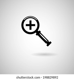Zoom in icon. Search magnifier.