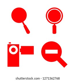 zoom icon set about magnifier and camera video vector set