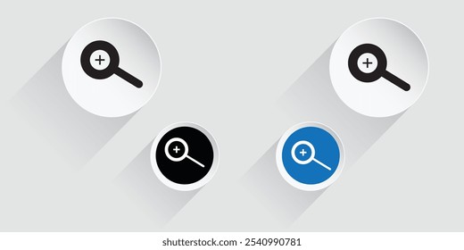 Zoom In Icon Set, Zoom In Icon Line Art, Silhueta, Vetor De Contorno, Ilustrações De Stock, Design Gráfico, Logotipo, Símbolo, Traço Editável