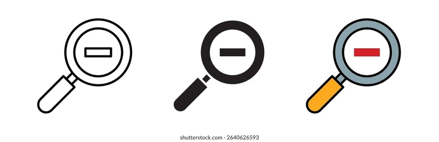 Zoom icon set, zoom icon, magnifying glass, vector illustration, isolated on white background